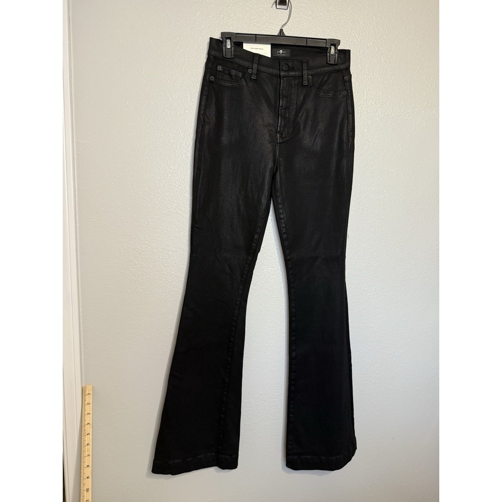 7 For All Mankind‎ The Super Dojo Flare Leg Trouser Black Jeans Size 27 NWT